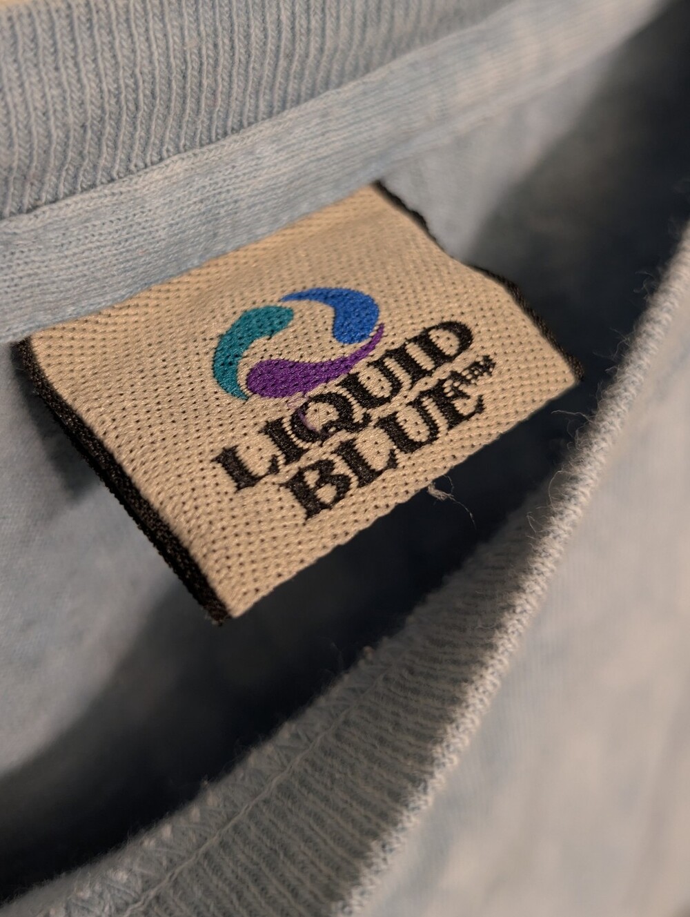 VTG Liquid Blue Wolf T-shirt Brian Fox Tie Dye - Picture 2 of 3